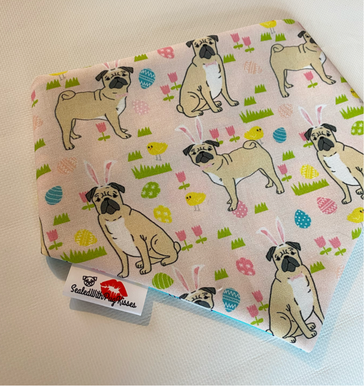 Here Comes Puggy Cottontail Bandana